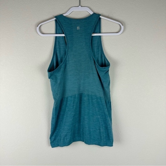 Sweaty Betty Blue Seamless Racerback Athletic Athleisure Tank Top Size Large 12 - Picture 2 of 4
